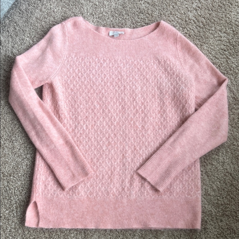 LOFT Soft Pink Crew Neck Sweater Size L - Picture 1 of 6